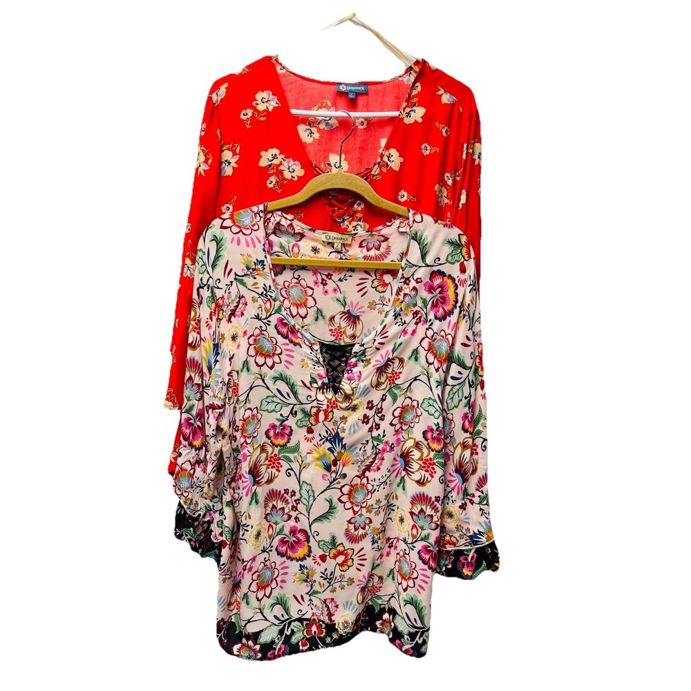 Democracy L Tunic Blouse Floral Lot 2